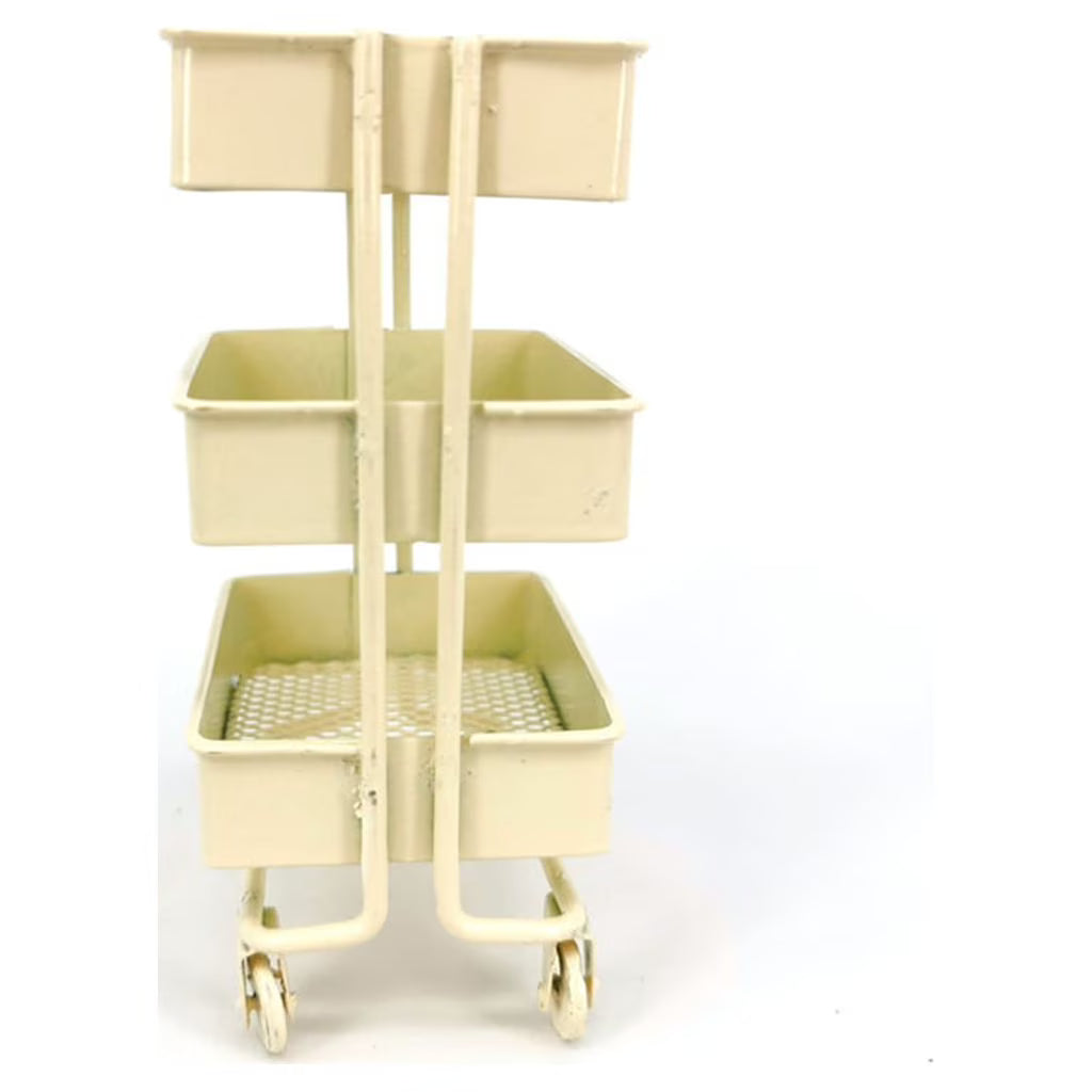 SDFGTstore 3 Tiers Mini Trolley Storage Rack Collection Accessories Miniature Storage Cart